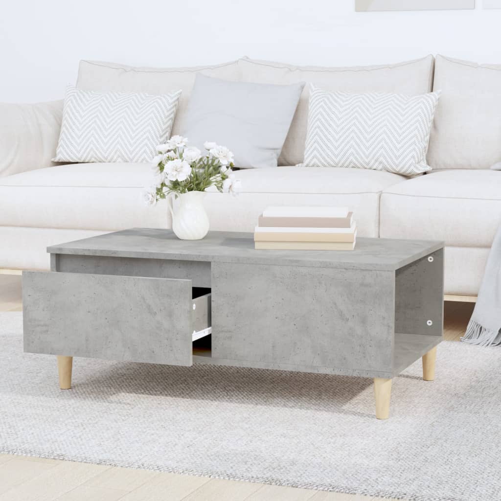 Coffee table, concrete grey, 90x50x36.5 cm, composite wood