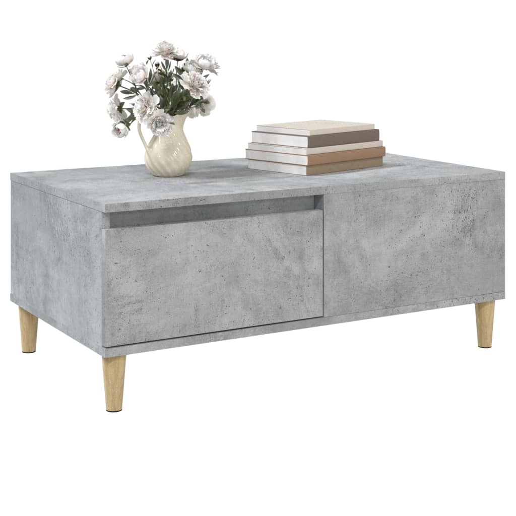 Coffee table, concrete grey, 90x50x36.5 cm, composite wood