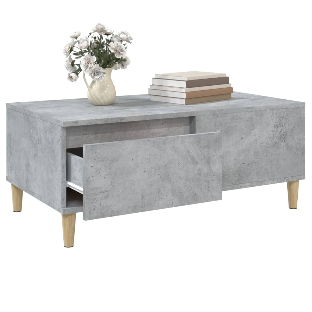Coffee table, concrete grey, 90x50x36.5 cm, composite wood