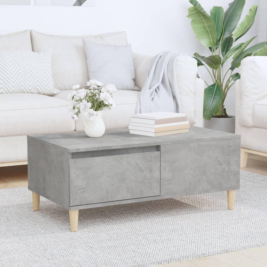 Coffee table, concrete grey, 90x50x36.5 cm, composite wood