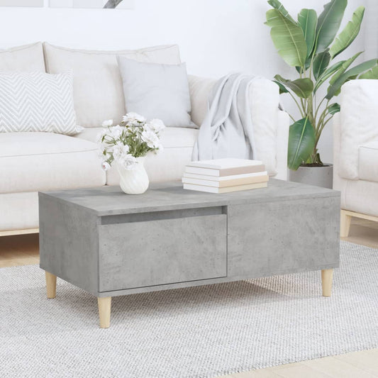 Coffee table, concrete grey, 90x50x36.5 cm, composite wood