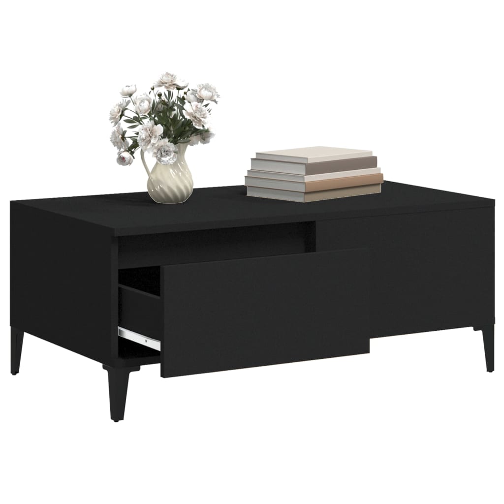 Coffee table, black, 90x50x36.5 cm, composite wood