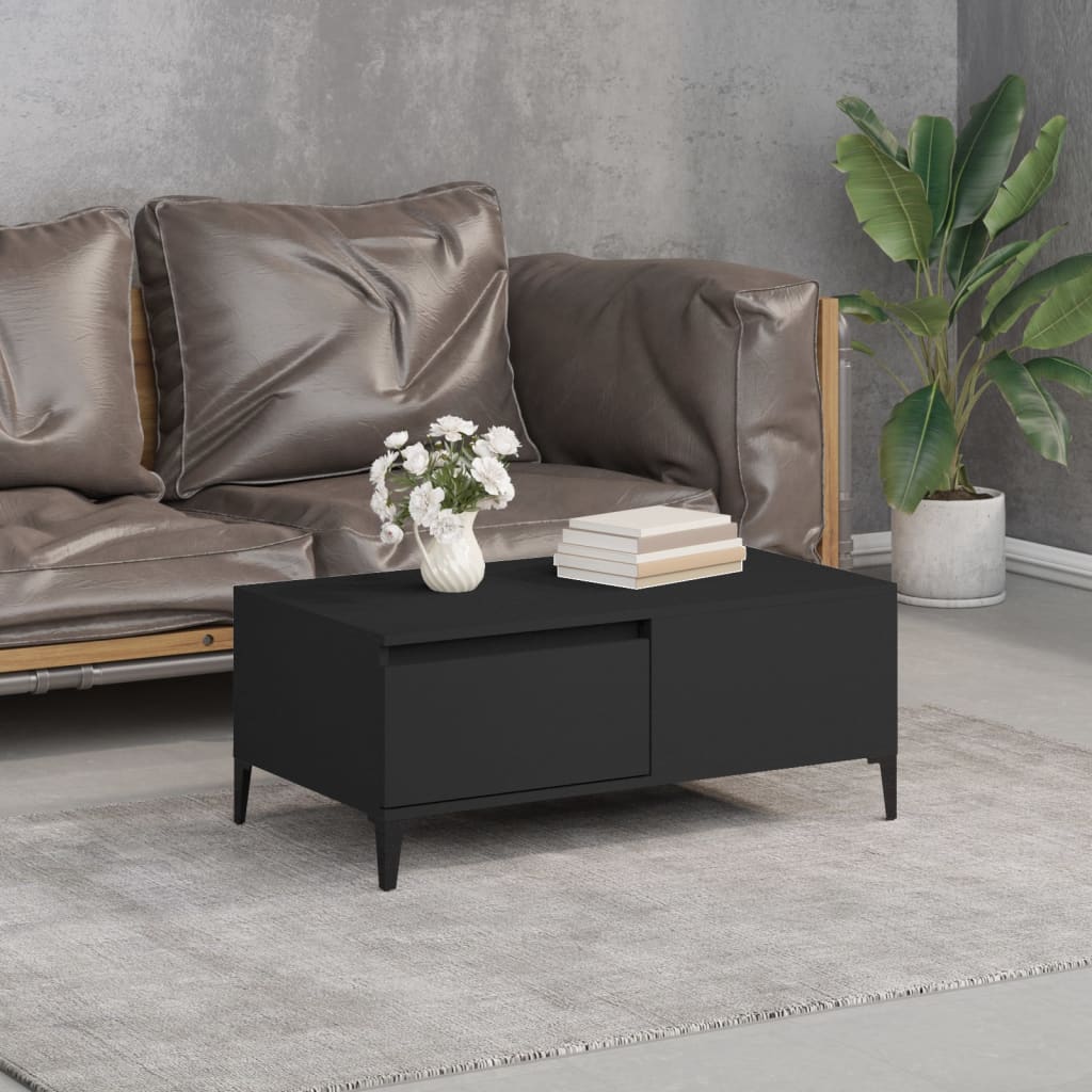 Coffee table, black, 90x50x36.5 cm, composite wood