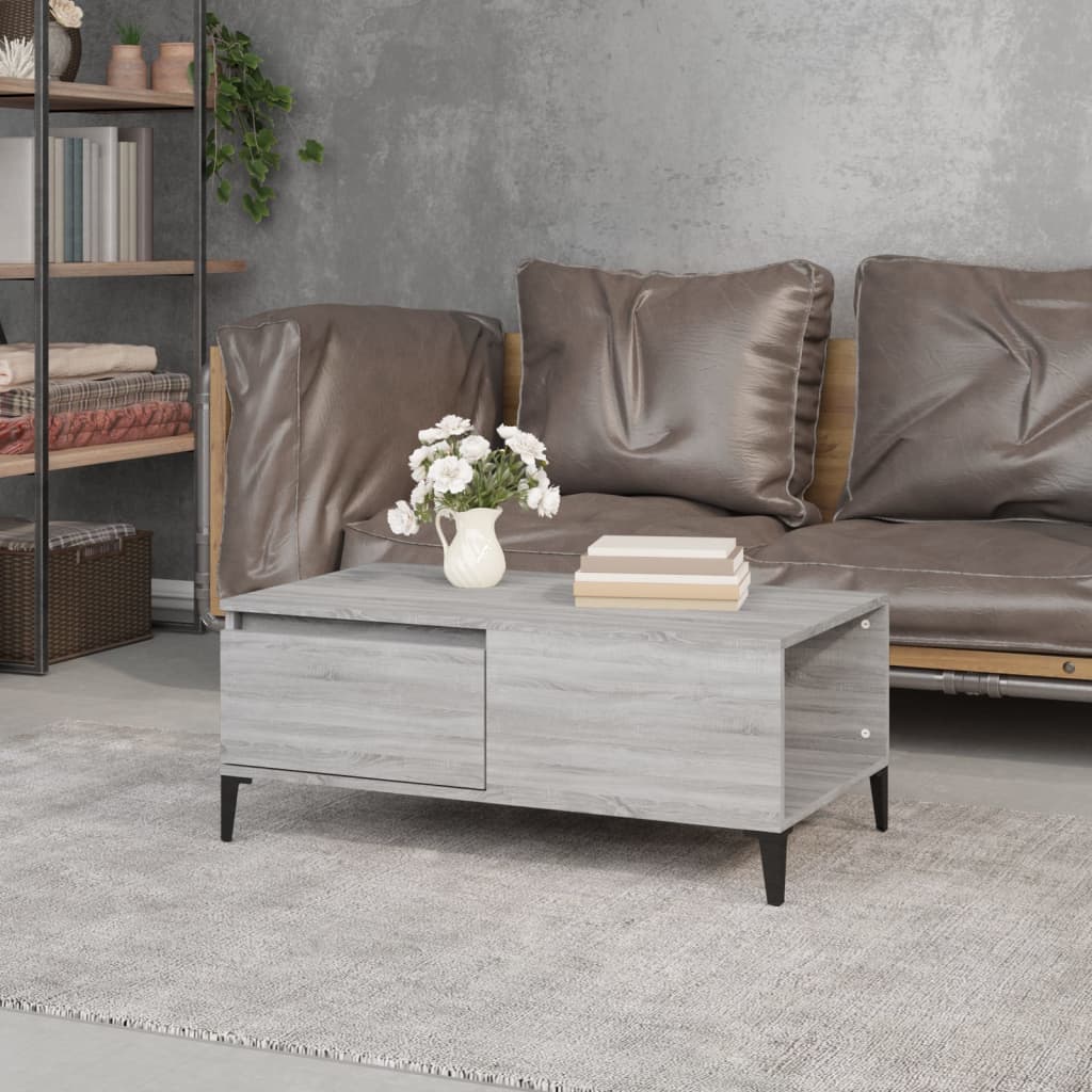 Coffee table, sonoma grey, 90x50x36.5 cm, processed wood