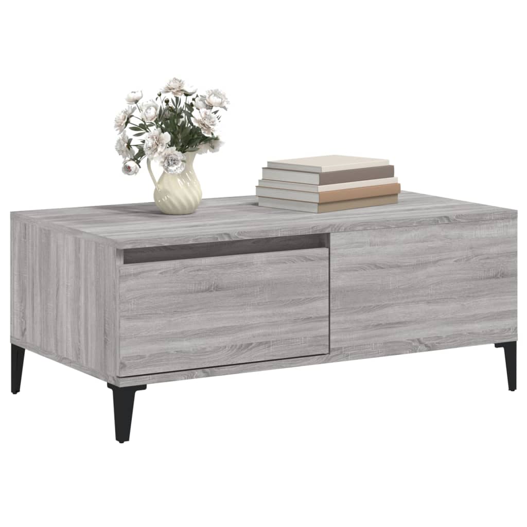 Coffee table, sonoma grey, 90x50x36.5 cm, processed wood