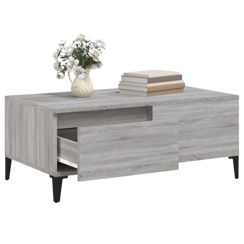 Coffee table, sonoma grey, 90x50x36.5 cm, processed wood