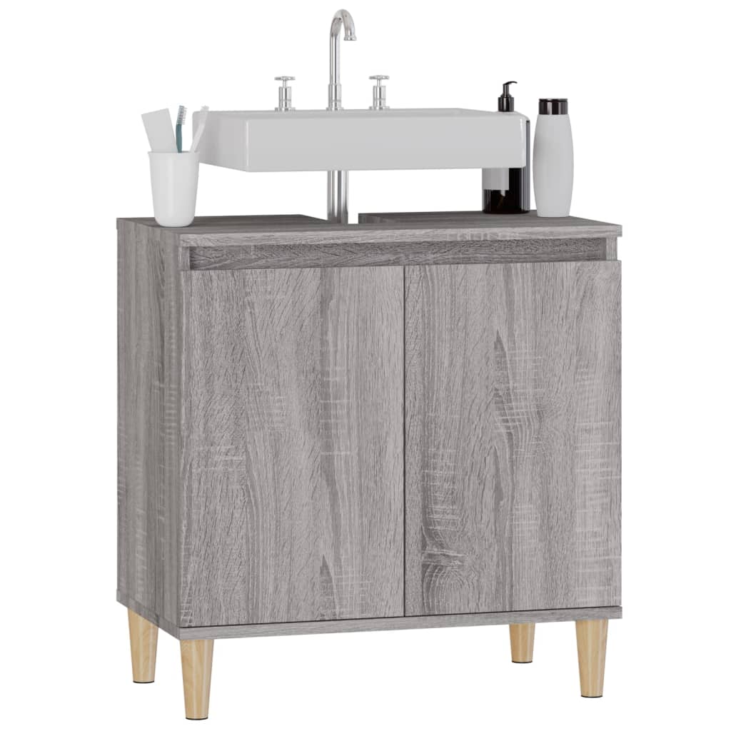 Sink cabinet, sonoma grey, 58x33x60 cm, processed wood