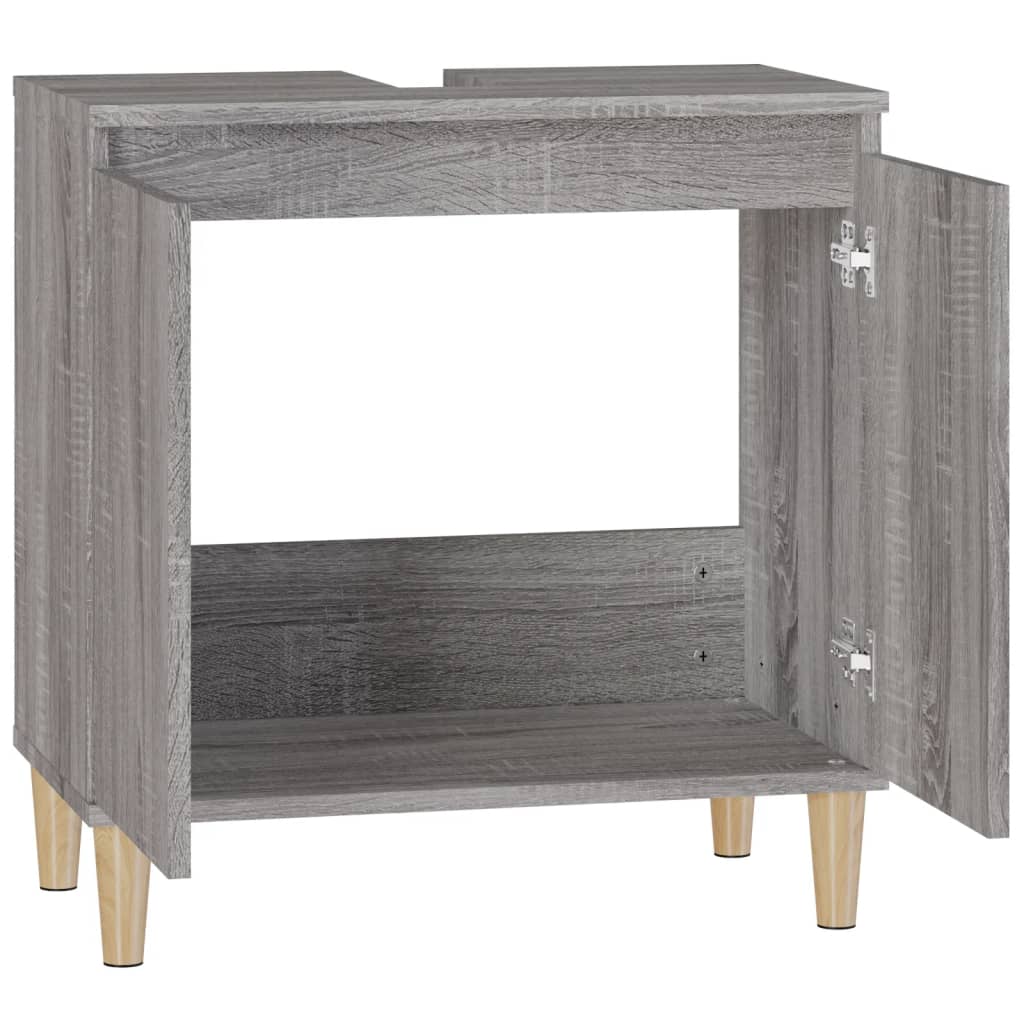 Sink cabinet, sonoma grey, 58x33x60 cm, processed wood