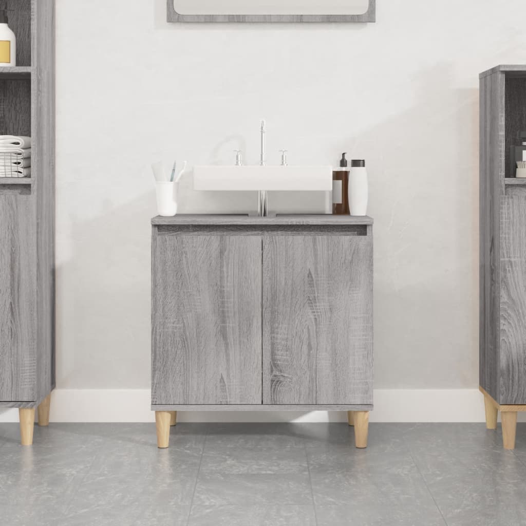 Sink cabinet, sonoma grey, 58x33x60 cm, processed wood