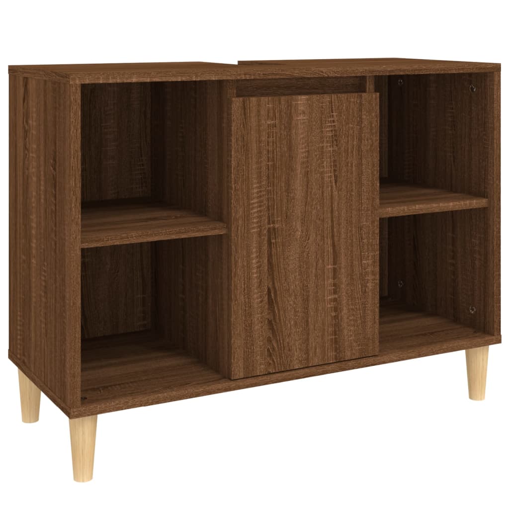 Sink cabinet, brown oak, 80x33x60 cm, processed wood