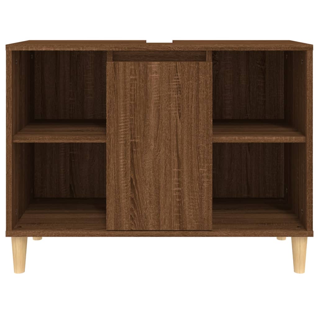 Sink cabinet, brown oak, 80x33x60 cm, processed wood