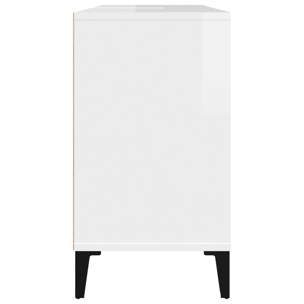 Sink cabinet, extra-glossy white, 80x33x60 cm, processed wood