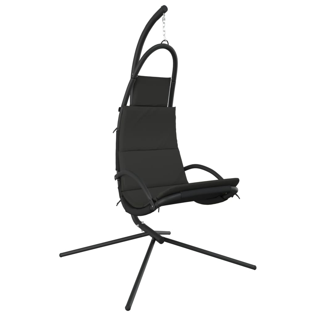 Garden rocking chair with dark gray cushion, oxford fabric/steel