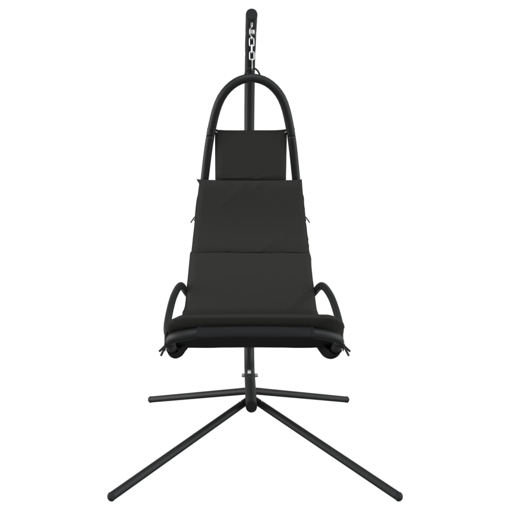 Garden rocking chair with dark gray cushion, oxford fabric/steel