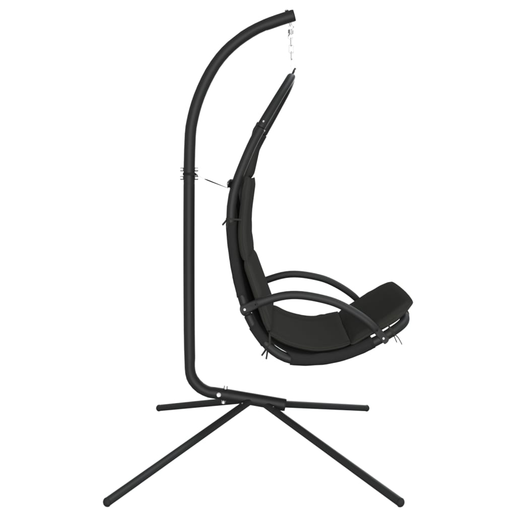 Garden rocking chair with dark gray cushion, oxford fabric/steel