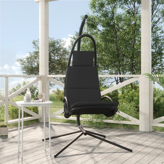 Garden rocking chair with dark gray cushion, oxford fabric/steel