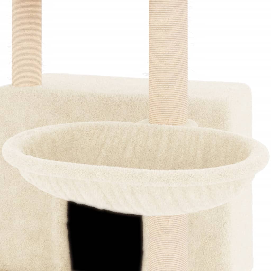 Set of cats with posts made of sisal rope, cream, 132 cm
