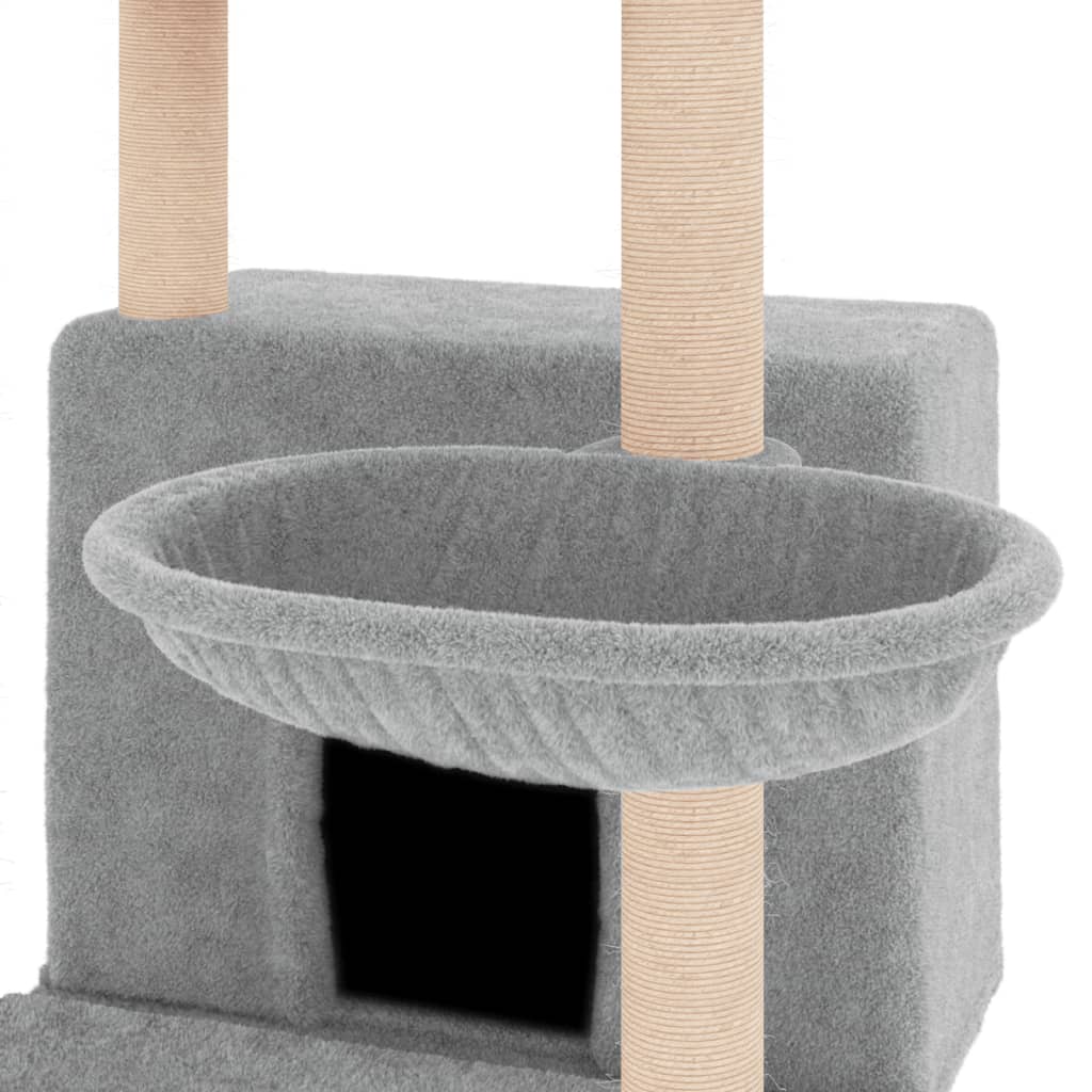 Cat set, sisal rope poles, light grey, 132 cm
