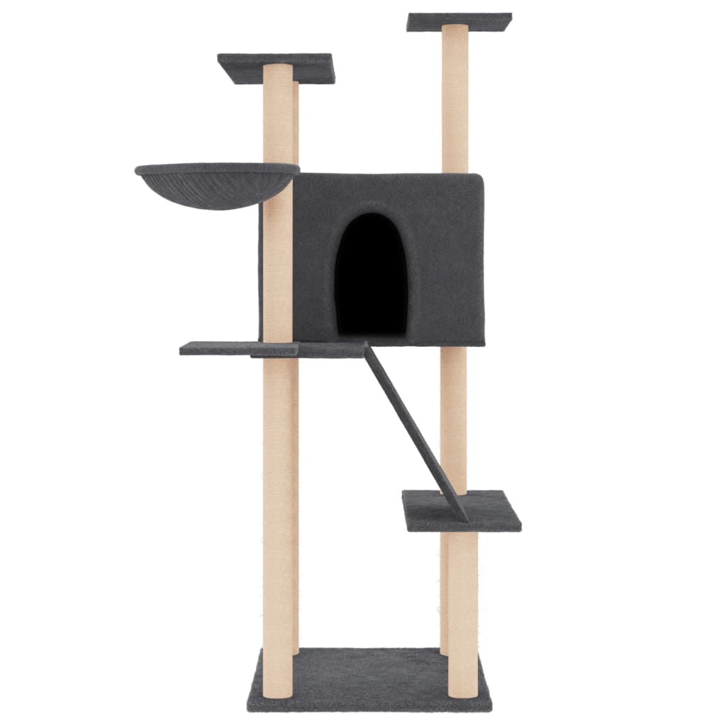 Cat set, sisal rope poles, dark grey, 143 cm