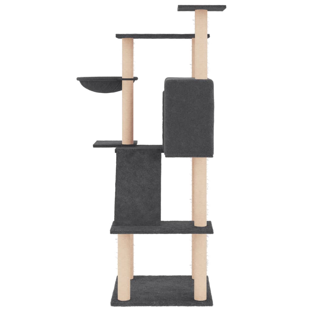 Cat set, sisal rope poles, dark grey, 143 cm