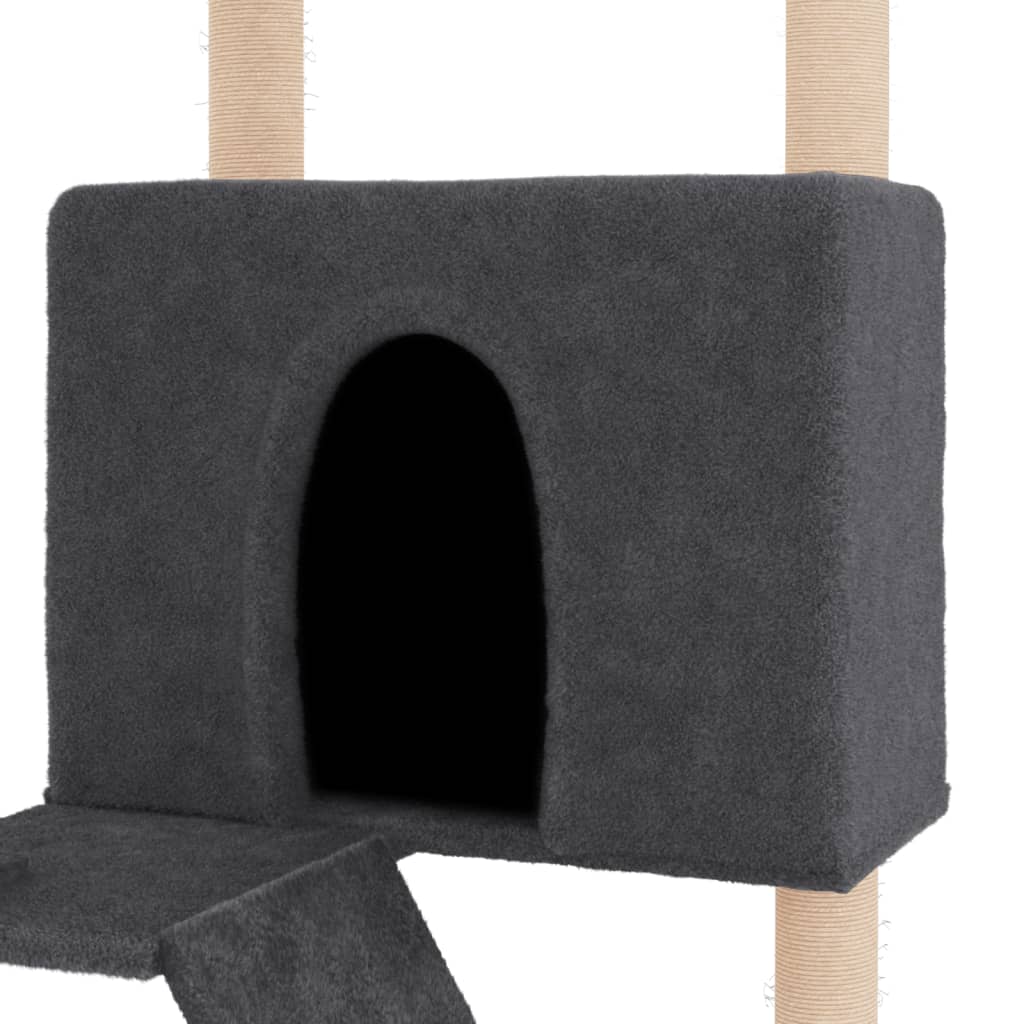 Cat set, sisal rope poles, dark grey, 143 cm