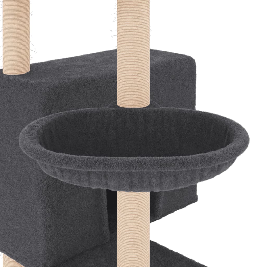 Cat set, sisal rope poles, dark grey, 143 cm