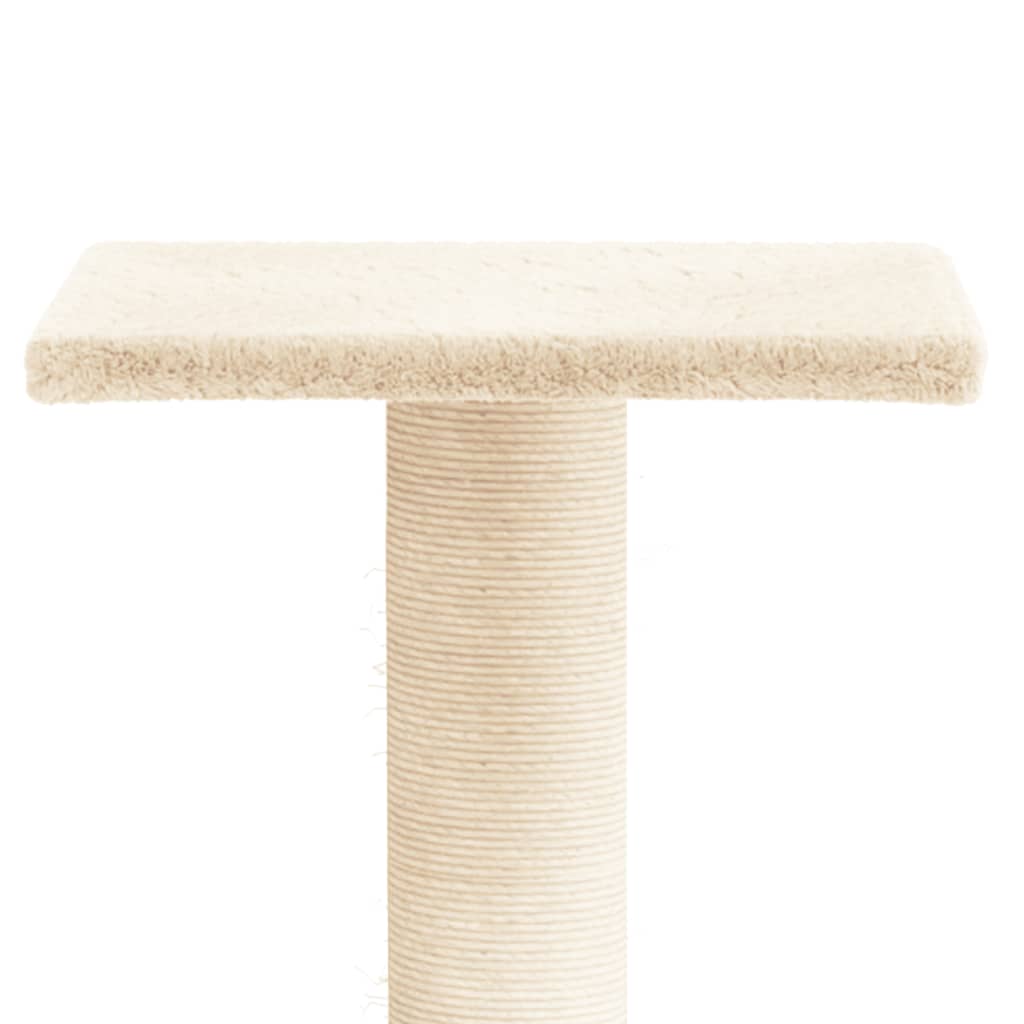 Stâlp de zgâriat pentru pisici cu platformă, crem, 38 cm