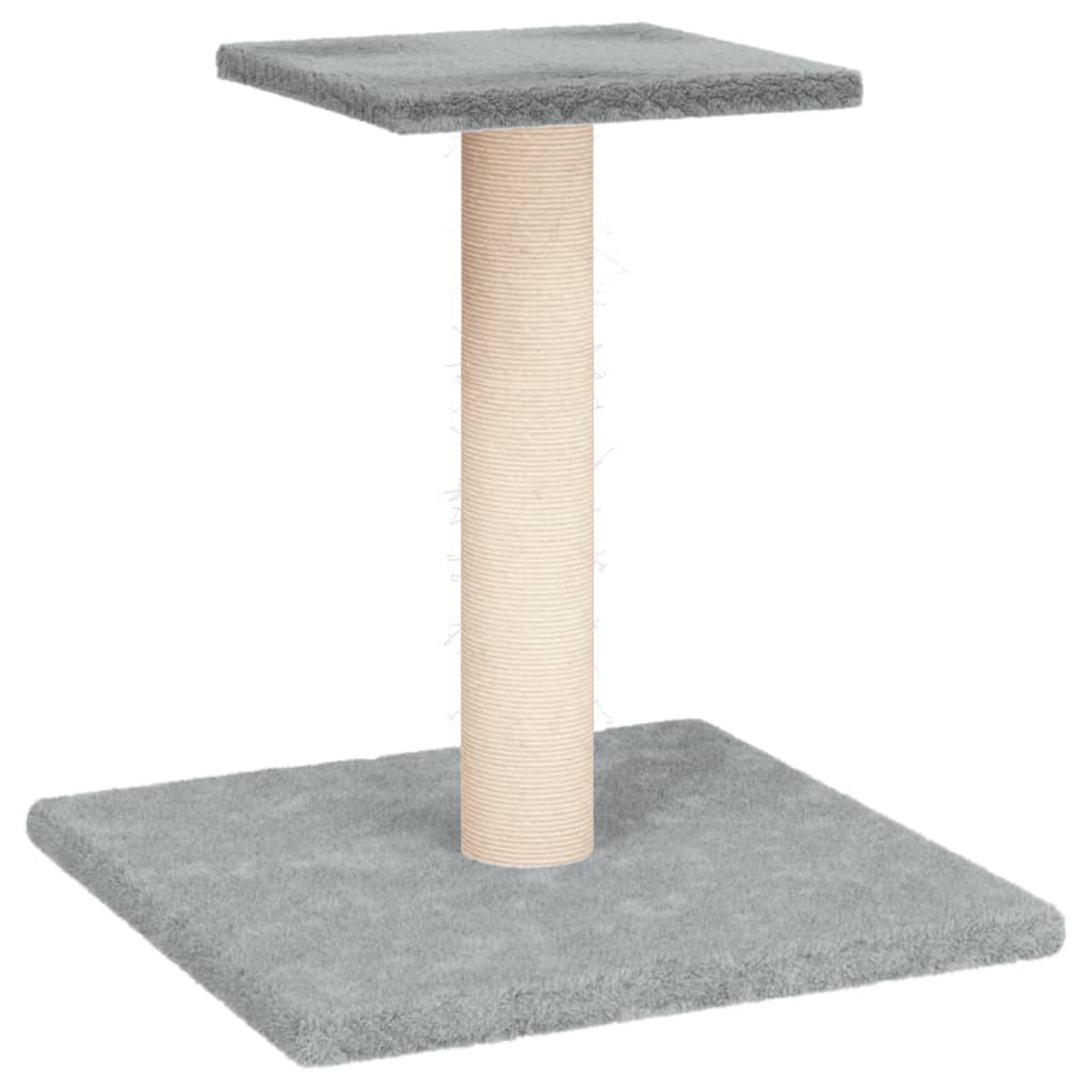 Cat scratching post with platform, light grey, 38 cm