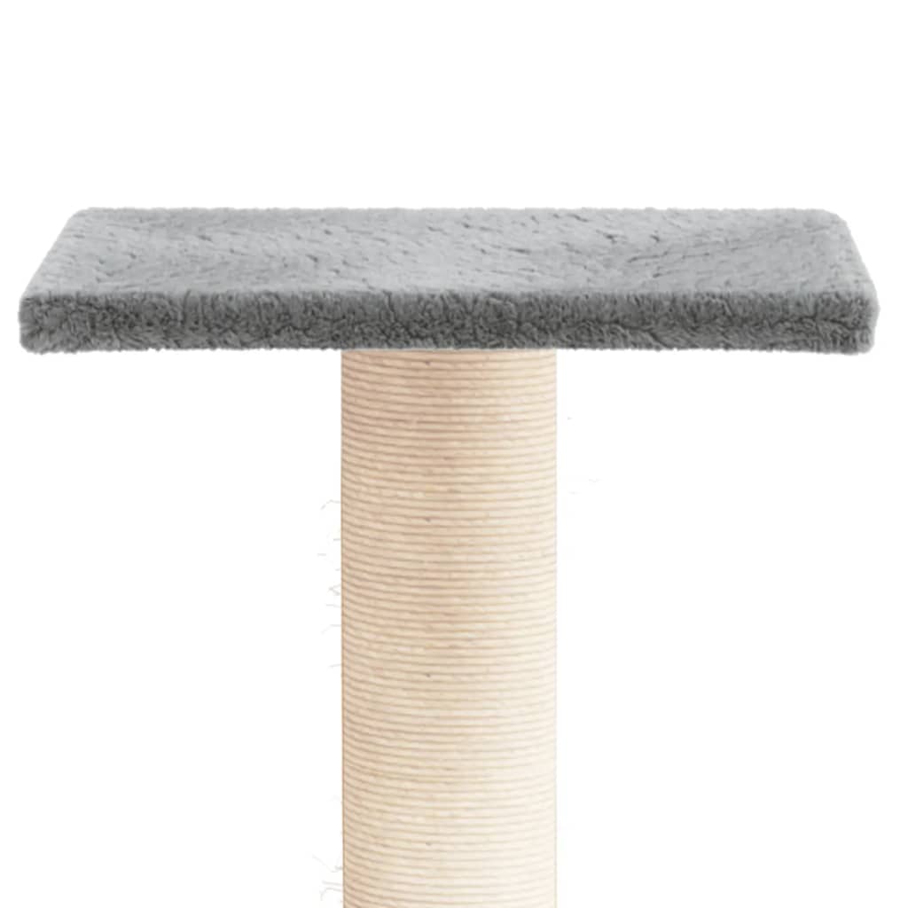 Cat scratching post with platform, light grey, 38 cm