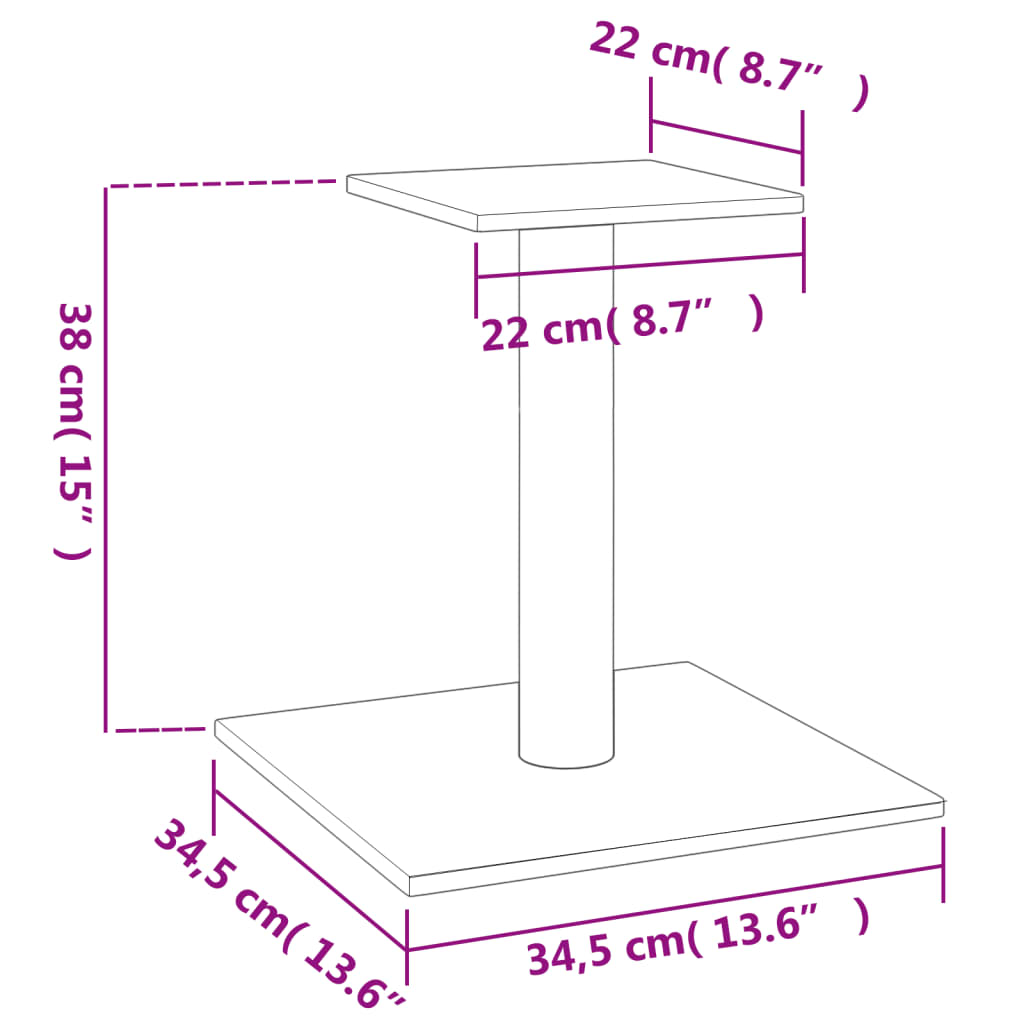 Cat scratching post with platform, dark grey, 38 cm