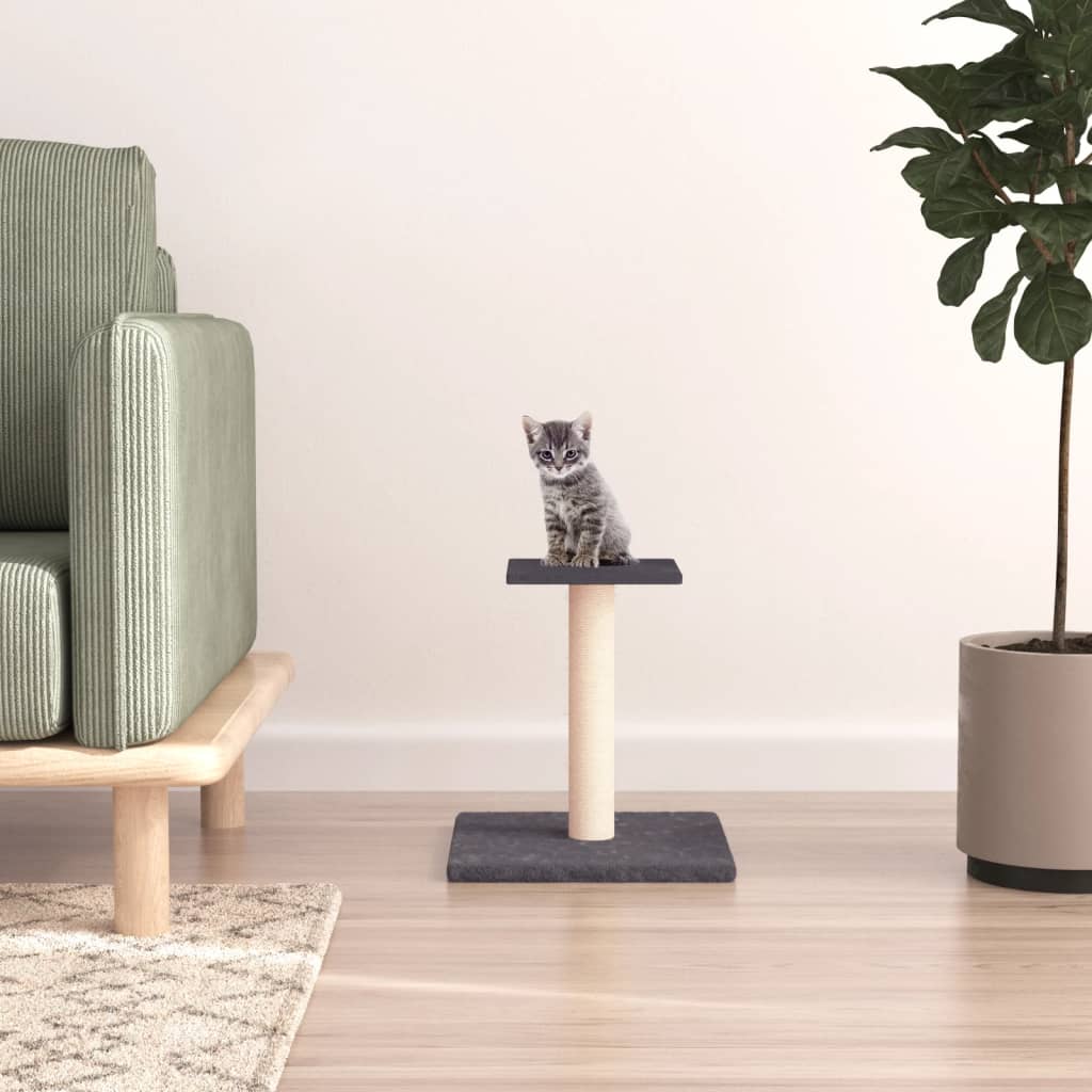 Cat scratching post with platform, dark grey, 38 cm