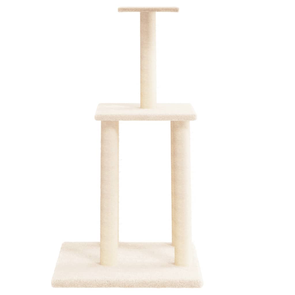 Set of cats with posts made of sisal rope, cream, 85.5 cm