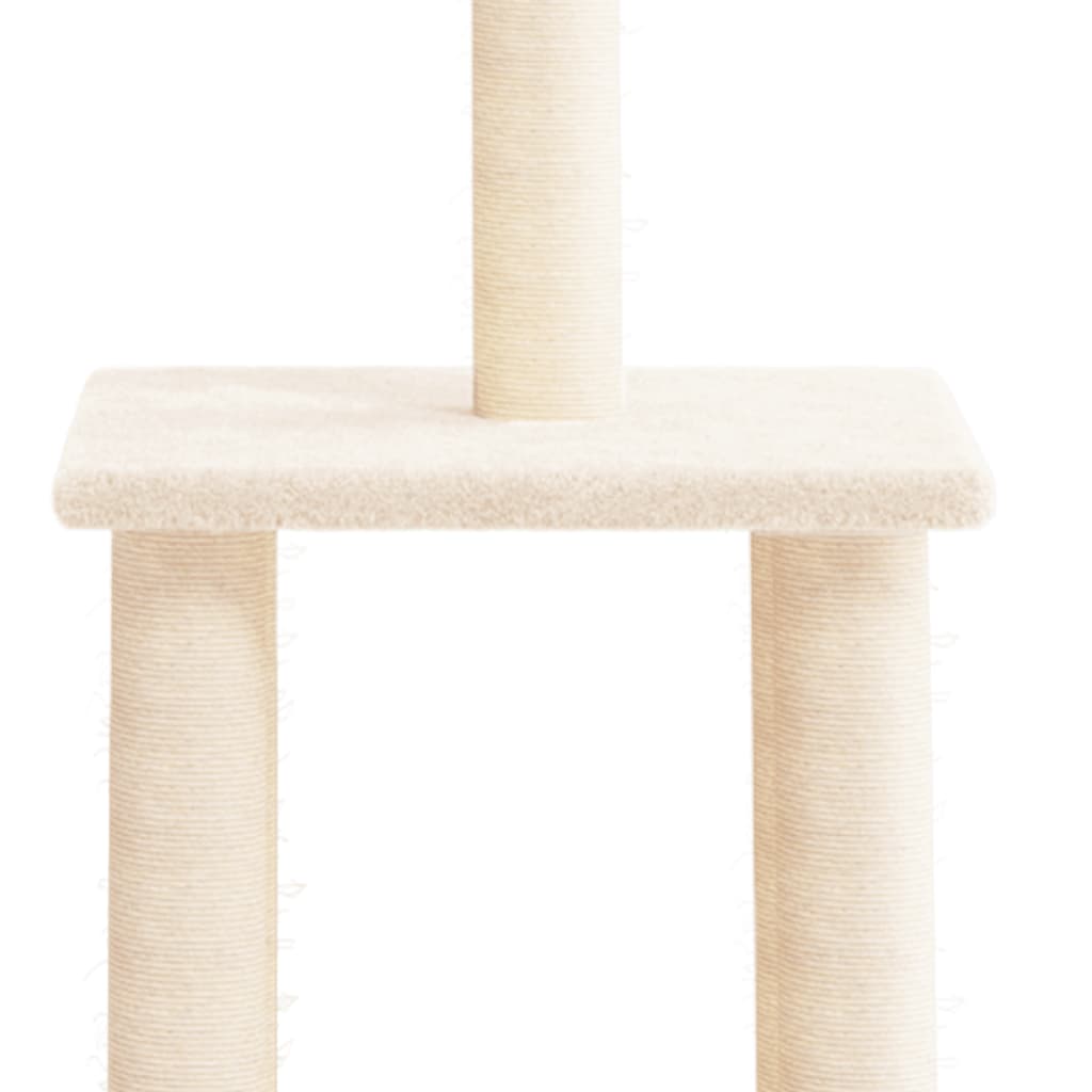 Set of cats with posts made of sisal rope, cream, 85.5 cm