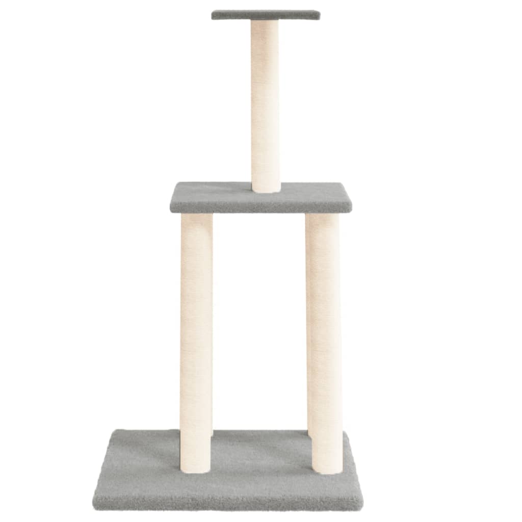 Ansamblu pisici, stâlpi din funie sisal, gri deschis, 85,5 cm