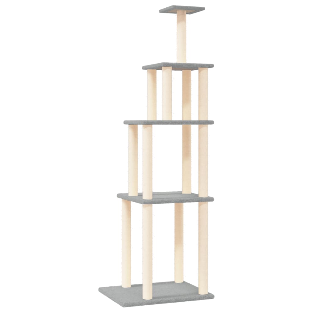 Cat set, sisal rope poles, light grey, 183 cm