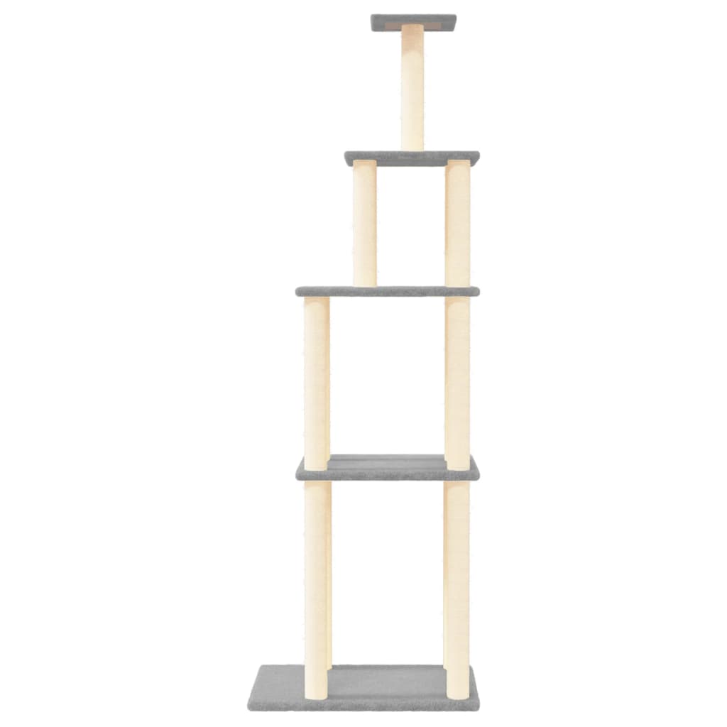 Cat set, sisal rope poles, light grey, 183 cm