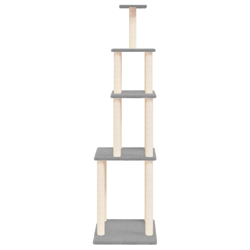 Cat set, sisal rope poles, light grey, 183 cm