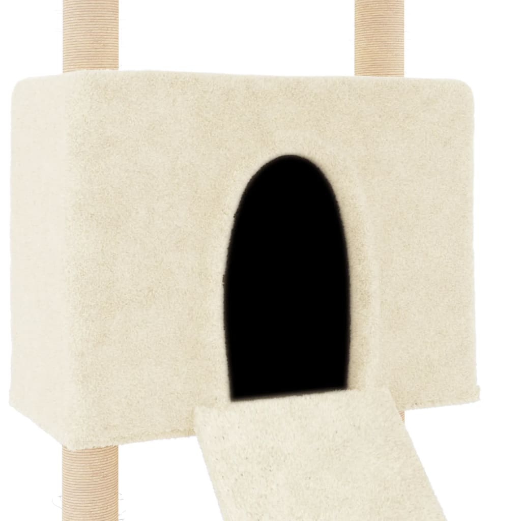 Cat set with sisal rope poles, cream, 153 cm