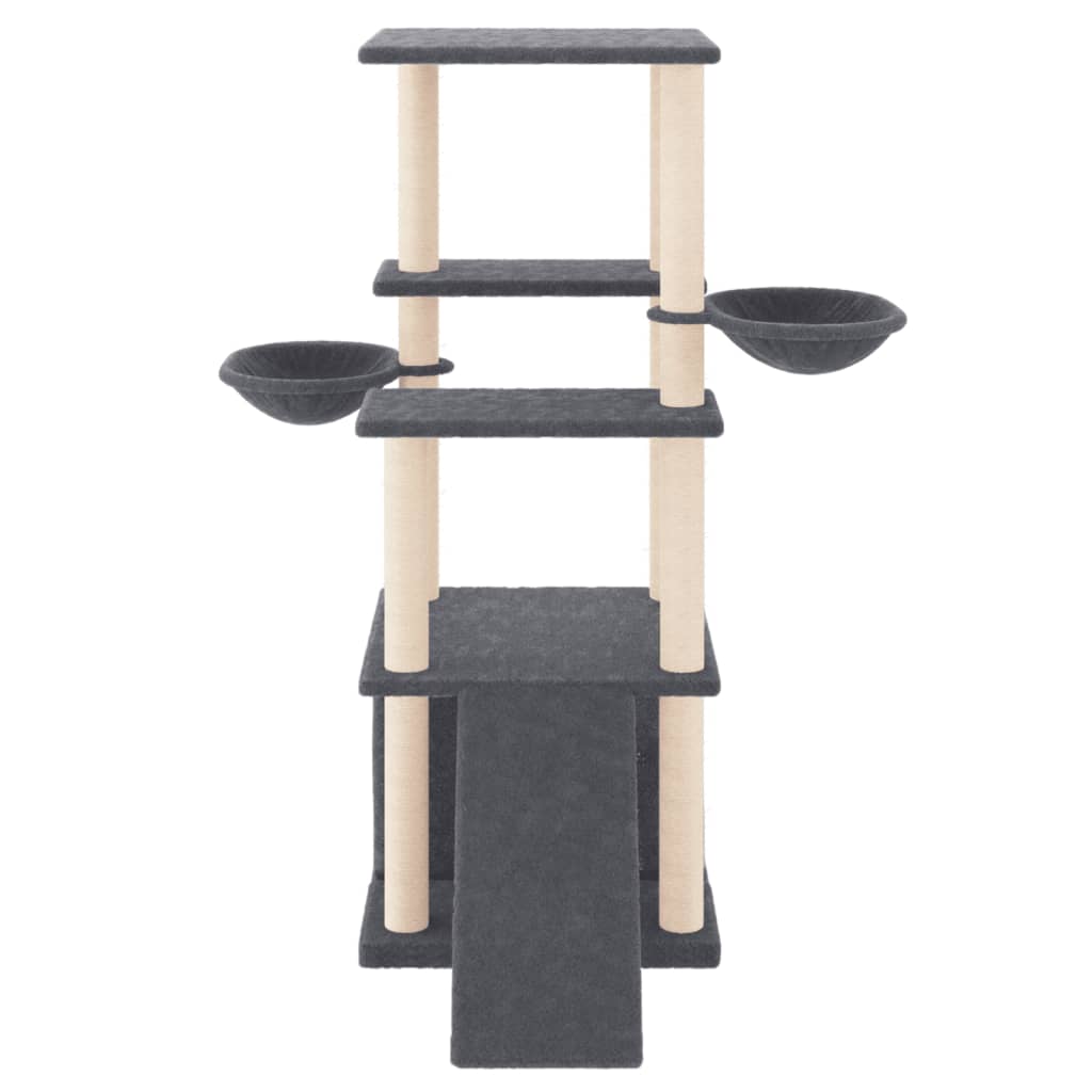 Cat set, sisal rope poles, dark grey, 133 cm