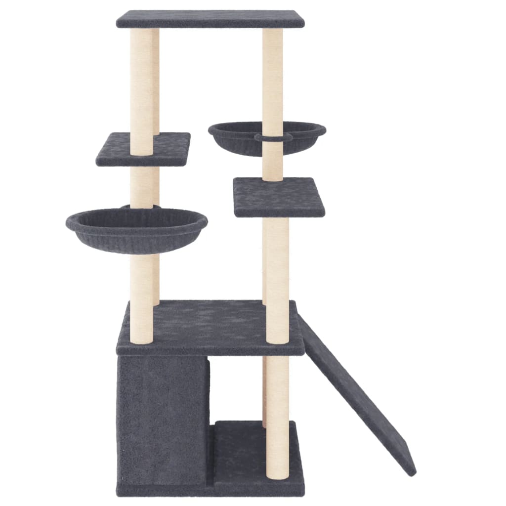 Cat set, sisal rope poles, dark grey, 133 cm