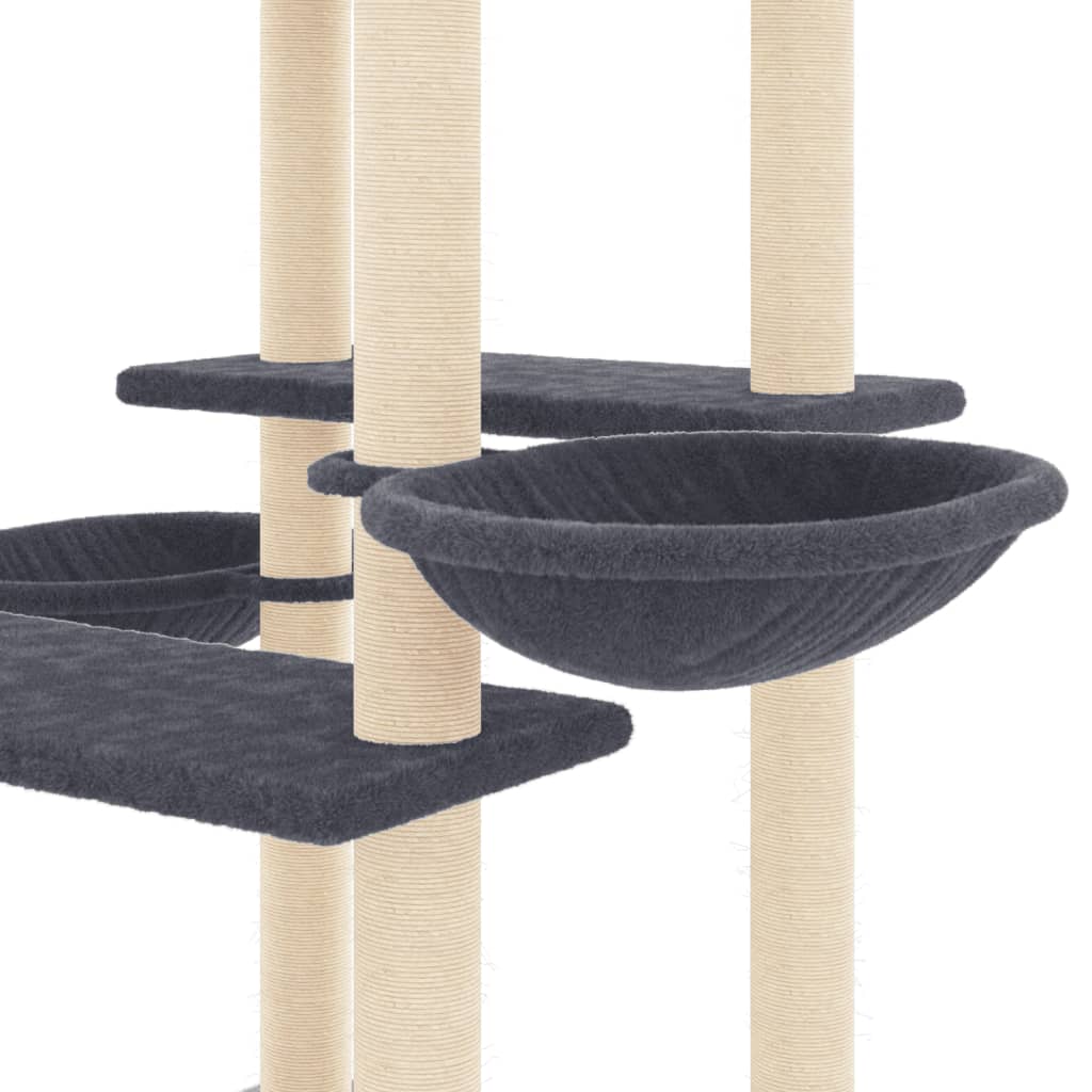 Cat set, sisal rope poles, dark grey, 133 cm