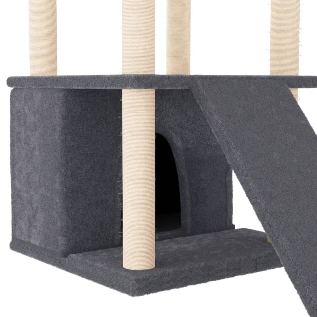 Cat set, sisal rope poles, dark grey, 133 cm
