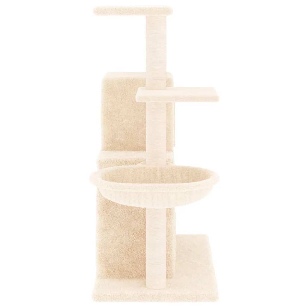 Ansamblu de pisici cu stâlpi din funie de sisal, crem, 83 cm