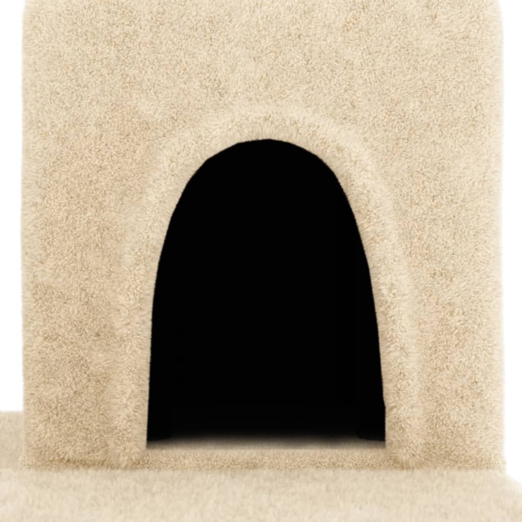 Ansamblu de pisici cu stâlpi din funie de sisal, crem, 154 cm