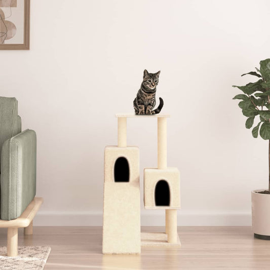 Set of cats with posts made of sisal rope, cream, 82 cm