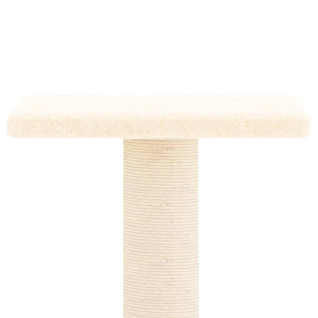 Ansamblu de pisici cu stâlpi din funie de sisal, crem, 73 cm