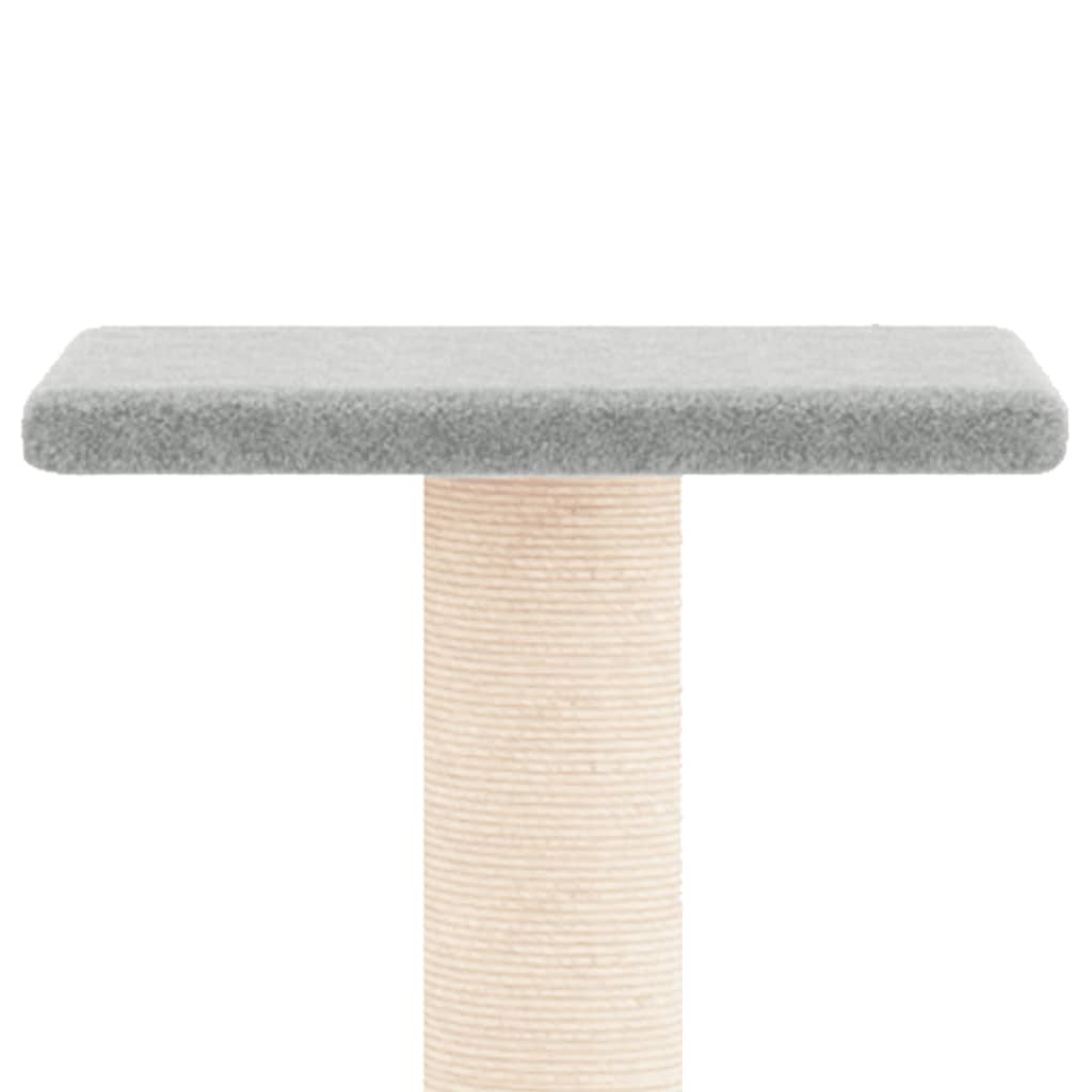 Ansamblu pisici, stâlpi din funie sisal, gri deschis, 73 cm