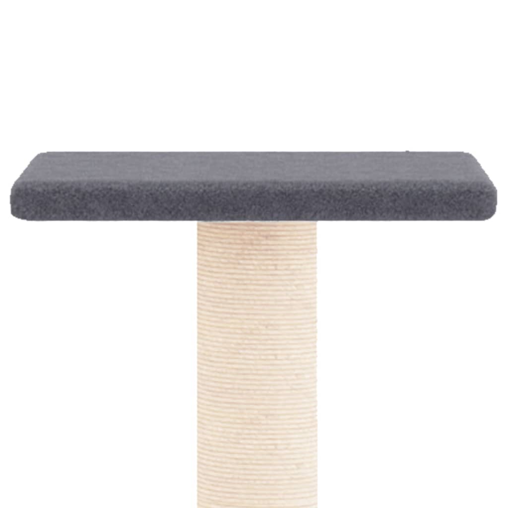 Ansamblu pisici cu stâlpi din funie sisal, gri închis, 73 cm