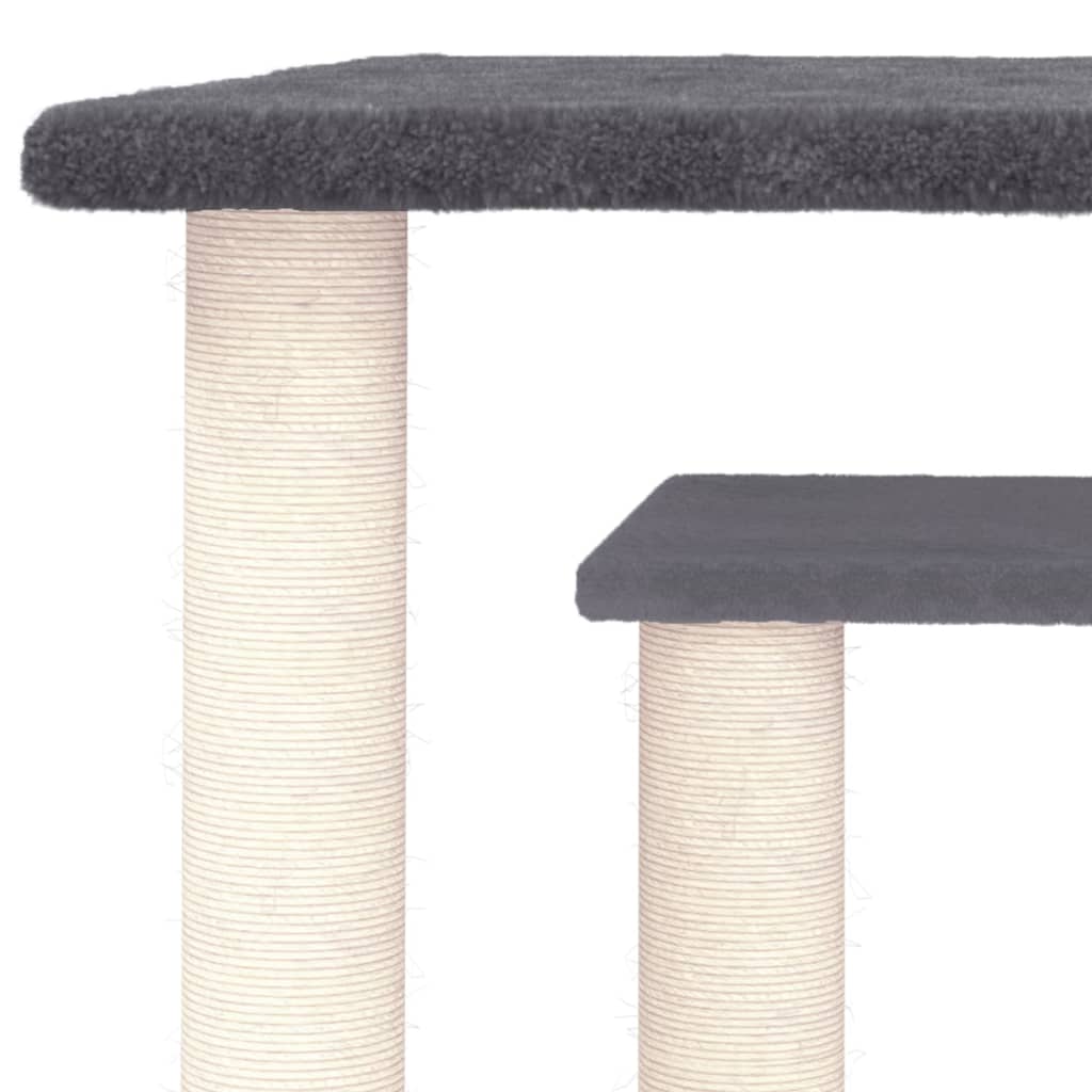 Stâlpi de zgâriat pentru pisici cu platforme, gri închis, 50 cm