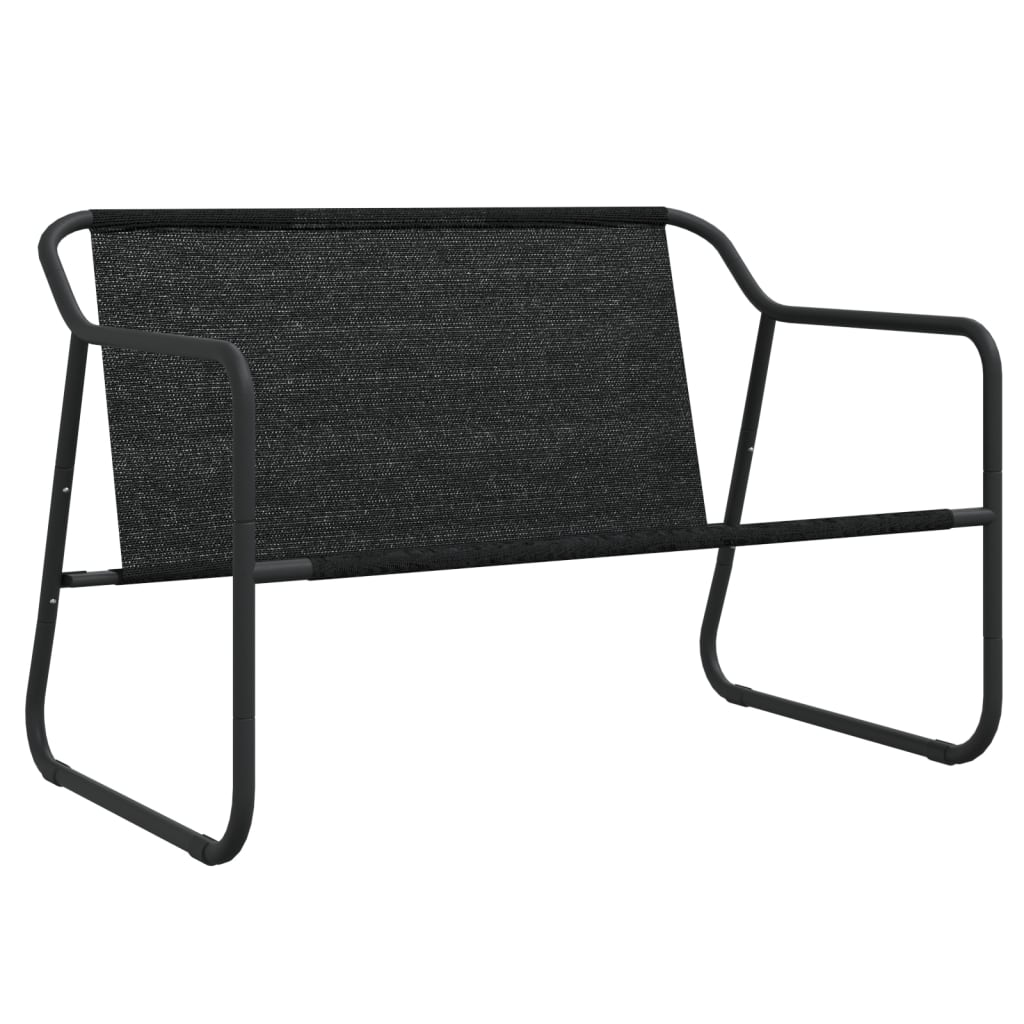 2-seater garden bench with cushion, anthracite, steel